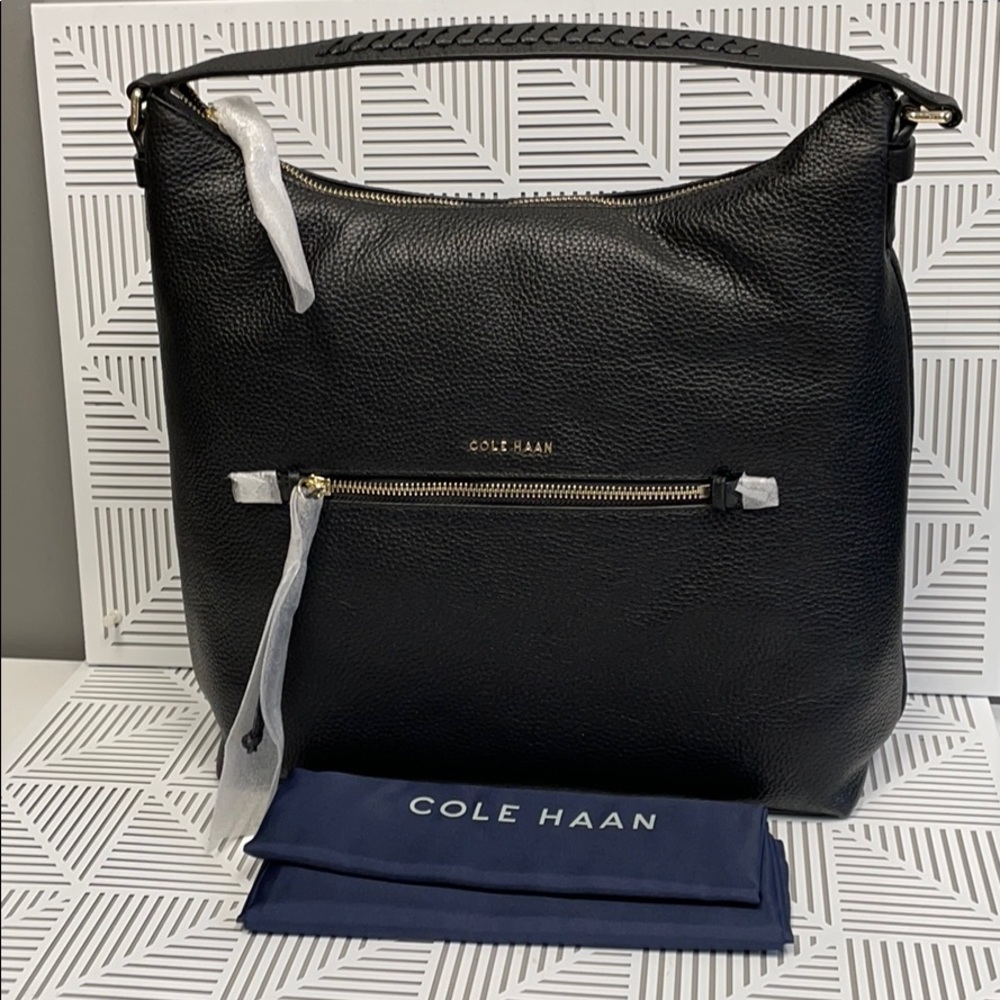 BWT COLE HAAN Delilah black leather purse dustbag